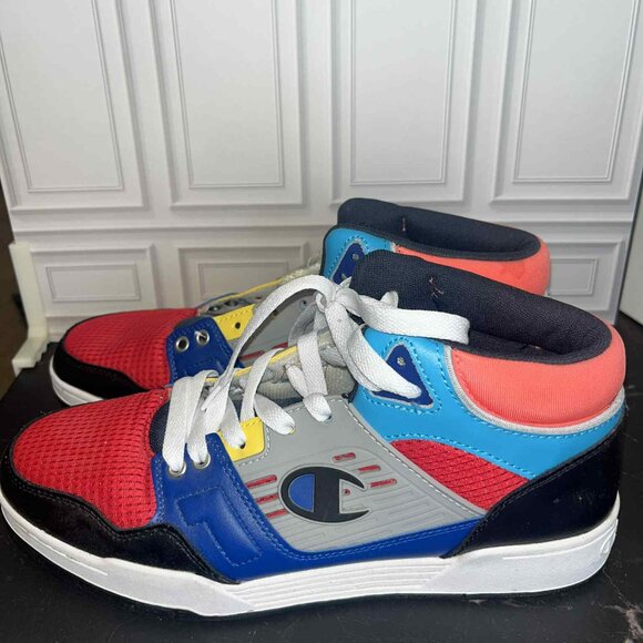 Champion 3 on 3 Hi Top Retro Basketball Shoes Black Red | Men's Size 9.5 - Picture 1 of 3